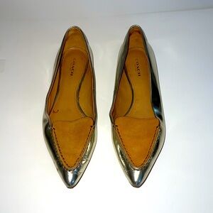 COACH silver flats size 7